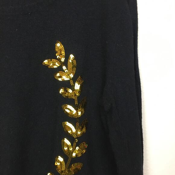 Wildfox White Label Sequin Laurel Angora Sweater Size Medium Black - Picture 4 of 10